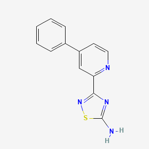 molecular formula C13H10N4S B13754803 3-(4-Phenylpyridin-2-yl)-1,2,4-thiadiazol-5-amine 