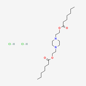 molecular formula C22H44Cl2N2O4 B13754852 Ethanol, 2,2'-(1,4-piperazinylene)DI-, diheptanoate, dihydrochloride CAS No. 54468-75-6