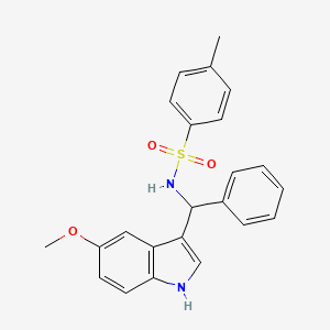 molecular formula C23H22N2O3S B13754861 N-[(5-Methoxy-1H-indol-3-yl)-phenyl-methyl]-4-methyl-benzenesulfonamide 