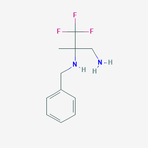 molecular formula C11H15F3N2 B1375487 (3-Amino-1,1,1-trifluoro-2-methylpropan-2-yl)(benzyl)amine CAS No. 1260983-07-0