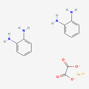 molecular formula C14H16FeN4O4 B13754884 Iron, bis(o-phenylenediamine)oxalato- CAS No. 75079-27-5