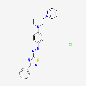 molecular formula C23H23N6S.Cl<br>C23H23ClN6S B13754914 1-[2-(Ethyl{4-[(e)-(3-phenyl-1,2,4-thiadiazol-5-yl)diazenyl]phenyl}amino)ethyl]pyridiniumchloride CAS No. 24219-23-6