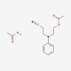 molecular formula C15H20N2O4 B13754965 Propanenitrile, 3-((2-(acetyloxy)ethyl)phenylamino)-, monoacetate CAS No. 71487-10-0