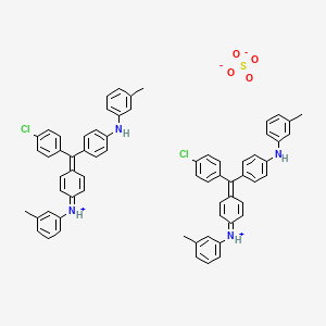 molecular formula C66H56Cl2N4O4S B13755006 [4-[(4-chlorophenyl)-[4-(3-methylanilino)phenyl]methylidene]cyclohexa-2,5-dien-1-ylidene]-(3-methylphenyl)azanium;sulfate CAS No. 72845-98-8