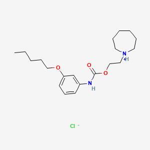 molecular formula C20H33ClN2O3 B13755067 Carbanilic acid, m-(pentyloxy)-, 2-(hexahydro-1H-azepin-1-yl)ethyl ester, hydrochloride CAS No. 60558-12-5