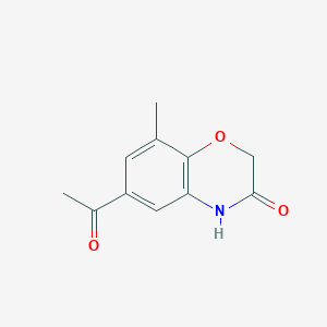 molecular formula C11H11NO3 B1375507 6-Acetyl-8-methyl-2H-benzo[b][1,4]oxazin-3(4H)-one CAS No. 943994-36-3