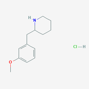 molecular formula C13H20ClNO B13755083 2-[(3-Methoxyphenyl)methyl]piperidine--hydrogen chloride (1/1) CAS No. 1172090-37-7