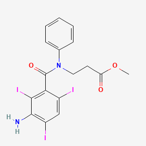 molecular formula C17H15I3N2O3 B13755100 Methyl N-(3-amino-2,4,6-triiodobenzoyl)-N-phenyl-beta-alaninate CAS No. 51934-66-8