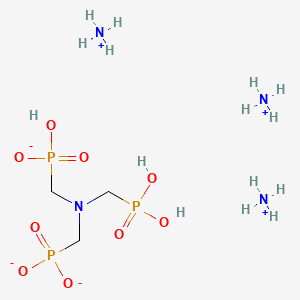 molecular formula C3H21N4O9P3 B13755104 Phosphonic acid, (nitrilotris(methylene))tris-, triammonium salt CAS No. 72333-13-2