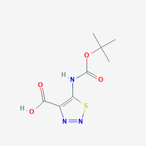 molecular formula C8H11N3O4S B1375519 5-{[(Tert-butoxy)carbonyl]amino}-1,2,3-thiadiazole-4-carboxylic acid CAS No. 1352200-26-0
