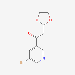 molecular formula C10H10BrNO3 B1375524 1-(5-Bromo-pyridin-3-yl)-2-(1,3-dioxolan-2-yl)-ethanone CAS No. 1263365-82-7
