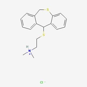 molecular formula C18H22ClNS2 B13755252 Ethanamine, 2-((6,11-dihydrodibenzo(b,e)thiepin-11-yl)thio)-N,N-dimethyl-, hydrochloride CAS No. 73150-37-5