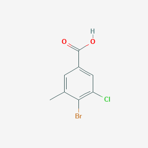 molecular formula C8H6BrClO2 B1375526 4-溴-3-氯-5-甲基苯甲酸 CAS No. 1416352-15-2
