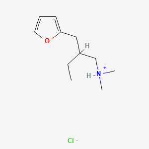 molecular formula C11H20ClNO B13755270 2-(2-((Dimethylamino)methyl)butyl)furan hydrochloride CAS No. 25435-41-0