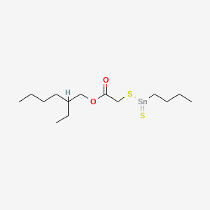 molecular formula C14H28O2S2Sn B13755280 Acetic acid, [(butylthioxostannyl)thio]-, 2-ethylhexyl ester CAS No. 26821-65-8