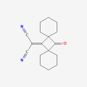molecular formula C17H20N2O B13755287 Malononitrile, (7-oxo-14-dispiro(5.1.5.1)tetradecanylidene)- CAS No. 73747-72-5