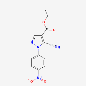molecular formula C13H10N4O4 B13755296 ethyl5-cyano-1-(4-nitrophenyl)-1H-pyrazole-4-carboxylate 