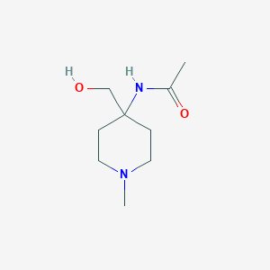 molecular formula C9H18N2O2 B137553 ACETAMIDE,N-[4-(HYDROXYMETHYL)-1-METHYL-PIPERIDIN-4-YL]- CAS No. 141652-71-3