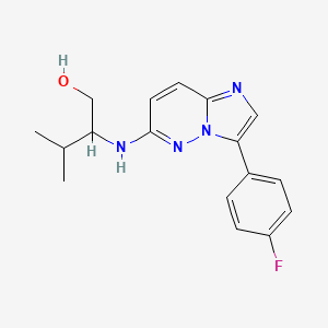 molecular formula C17H19FN4O B1375532 2-{[3-(4-Fluorophenyl)imidazo[1,2-b]pyridazin-6-yl]amino}-3-methylbutan-1-ol CAS No. 1012343-82-6