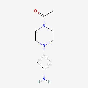 molecular formula C10H19N3O B1375533 1-[4-(3-Aminocyclobutyl)piperazin-1-yl]ethan-1-one CAS No. 1272668-29-7