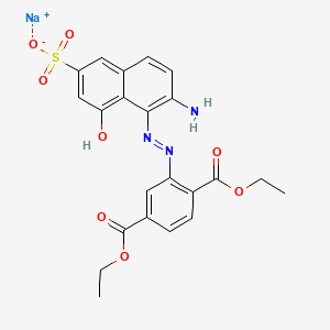 molecular formula C22H20N3NaO8S B13755353 Sodium diethyl 2-((2-amino-8-hydroxy-6-sulphonatonaphthyl)azo)terephthalate CAS No. 73309-51-0