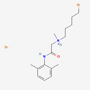 molecular formula C16H26Br2N2O B13755439 Acetamide, 2-((5-bromopentyl)methylamino)-N-(2,6-dimethylphenyl)-, monohydrobromide CAS No. 50295-18-6