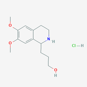 molecular formula C14H22ClNO3 B13755460 1-(gamma-Hydroxypropyl)-6,7-dimethoxy-1,2,3,4-tetrahydroisoquinoline hydrochloride 
