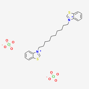 molecular formula C24H30Cl2N2O8S2 B13755555 Benzothiazolium, 3,3'-(1,10-decanediyl)bis-, diperchlorate CAS No. 5284-75-3
