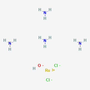 molecular formula Cl2H13N4ORu B13755563 Tetraamminedichlororuthenium hydroxide CAS No. 57018-44-7