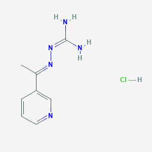molecular formula C8H12ClN5 B13755568 2-((E)-1-(3-Pyridyl)ethylidene)-1-hydrazinecarboximidamide hydrochloride 