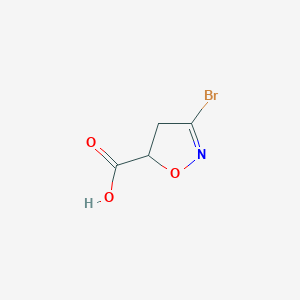 molecular formula C4H4BrNO3 B1375562 3-Bromo-4,5-dihydroisoxazole-5-carboxylic acid CAS No. 1130365-33-1