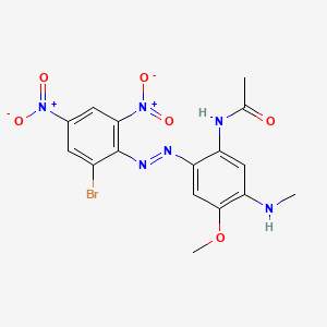 molecular formula C16H15BrN6O6 B13755622 Acetamide, N-[2-[(2-bromo-4,6-dinitrophenyl)azo]-4-methoxy-5-(methylamino)phenyl]- CAS No. 53950-28-0