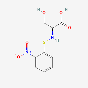 molecular formula C9H10N2O5S B13755835 N-[(o-Nitrophenyl)thio]-L-serine CAS No. 7685-69-0