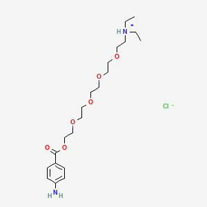 molecular formula C21H37ClN2O6 B13755859 Benzoic acid, p-amino-, 2-(2-(2-(2-(2-(diethylamino)ethoxy)ethoxy)ethoxy)ethoxy)ethyl ester, hydrochloride CAS No. 73698-75-6