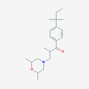 molecular formula C21H33NO2 B13755886 3-(2,6-Dimethylmorpholin-4-yl)-2-methyl-1-[4-(2-methylbutan-2-yl)phenyl]propan-1-one CAS No. 106614-69-1