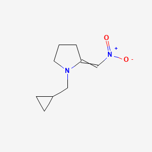 molecular formula C9H14N2O2 B13755888 1-(Cyclopropylmethyl)-2-(nitromethylene)pyrrolidine CAS No. 60737-54-4