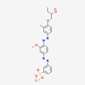 molecular formula C24H25LiN4O6S B13755911 Benzenesulfonic acid, 3-((4-((4-(2-hydroxybutoxy)-m-tolyl)azo)-3-methoxyphenyl)azo)-, lithium salt CAS No. 51418-91-8