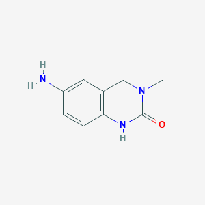 molecular formula C9H11N3O B1375593 6-Amino-3-methyl-1,2,3,4-tetrahydroquinazolin-2-one CAS No. 1410782-55-6