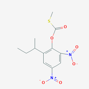 molecular formula C12H14N2O6S B13755956 S-Methyl O-(2-(1-methylpropyl)-4,6-dinitrophenyl) carbonothioate CAS No. 5389-12-8