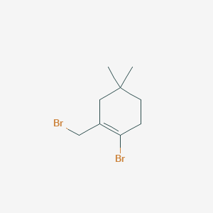 molecular formula C9H14Br2 B1375598 1-Bromo-2-(bromomethyl)-4,4-dimethylcyclohex-1-ene CAS No. 1053265-65-8