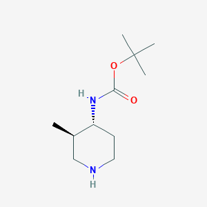 molecular formula C11H22N2O2 B1375601 tert-butyl N-[trans-3-methylpiperidin-4-yl]carbamate CAS No. 473839-07-5