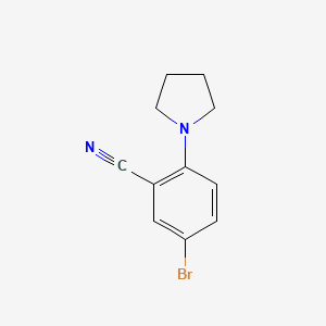 molecular formula C11H11BrN2 B1375603 5-Bromo-2-(pyrrolidin-1-yl)benzonitrile CAS No. 876918-66-0