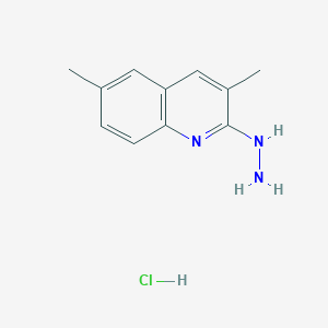 molecular formula C11H14ClN3 B13756048 3,6-Dimethyl-2-hydrazinoquinoline hydrochloride CAS No. 1172081-09-2