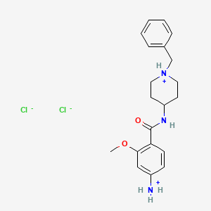 molecular formula C20H27Cl2N3O2 B13756102 Benzamide, 4-amino-2-methoxy-N-(1-(phenylmethyl)-4-piperidinyl)-, dihydrochloride CAS No. 57645-37-1