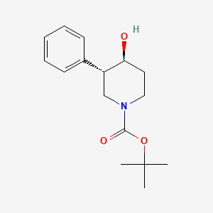 molecular formula C16H23NO3 B1375614 trans-tert-Butyl 4-hydroxy-3-phenylpiperidine-1-carboxylate CAS No. 1448682-11-8