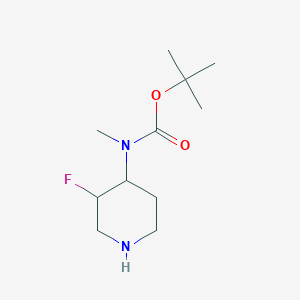 molecular formula C11H21FN2O2 B1375617 叔丁基 N-(3-氟哌啶-4-基)-N-甲基氨基甲酸酯 CAS No. 1630907-22-0