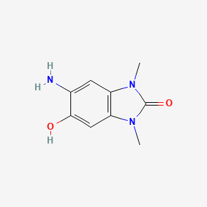 molecular formula C9H11N3O2 B1375620 5-amino-6-hydroxy-1,3-dimethyl-2,3-dihydro-1H-1,3-benzodiazol-2-one CAS No. 101654-72-2