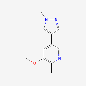 molecular formula C11H13N3O B13756217 3-methoxy-2-methyl-5-(1-methyl-1H-pyrazol-4-yl)pyridine CAS No. 1175758-65-2