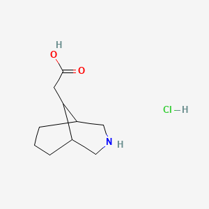 molecular formula C10H18ClNO2 B1375633 2-{3-Azabicyclo[3.3.1]nonan-9-yl}acetic acid hydrochloride CAS No. 2060009-09-6