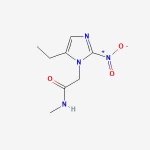 molecular formula C8H12N4O3 B13756365 Imidazole-1-acetamide, 5-ethyl-N-methyl-2-nitro- CAS No. 23571-58-6